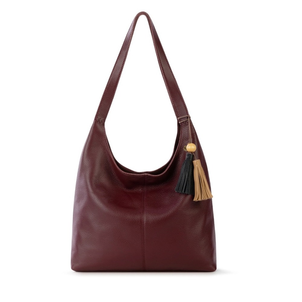 The Sak Huntley Leather Hobo Bag Cabernet Burgundy Shoulder Bag 108506 NWT